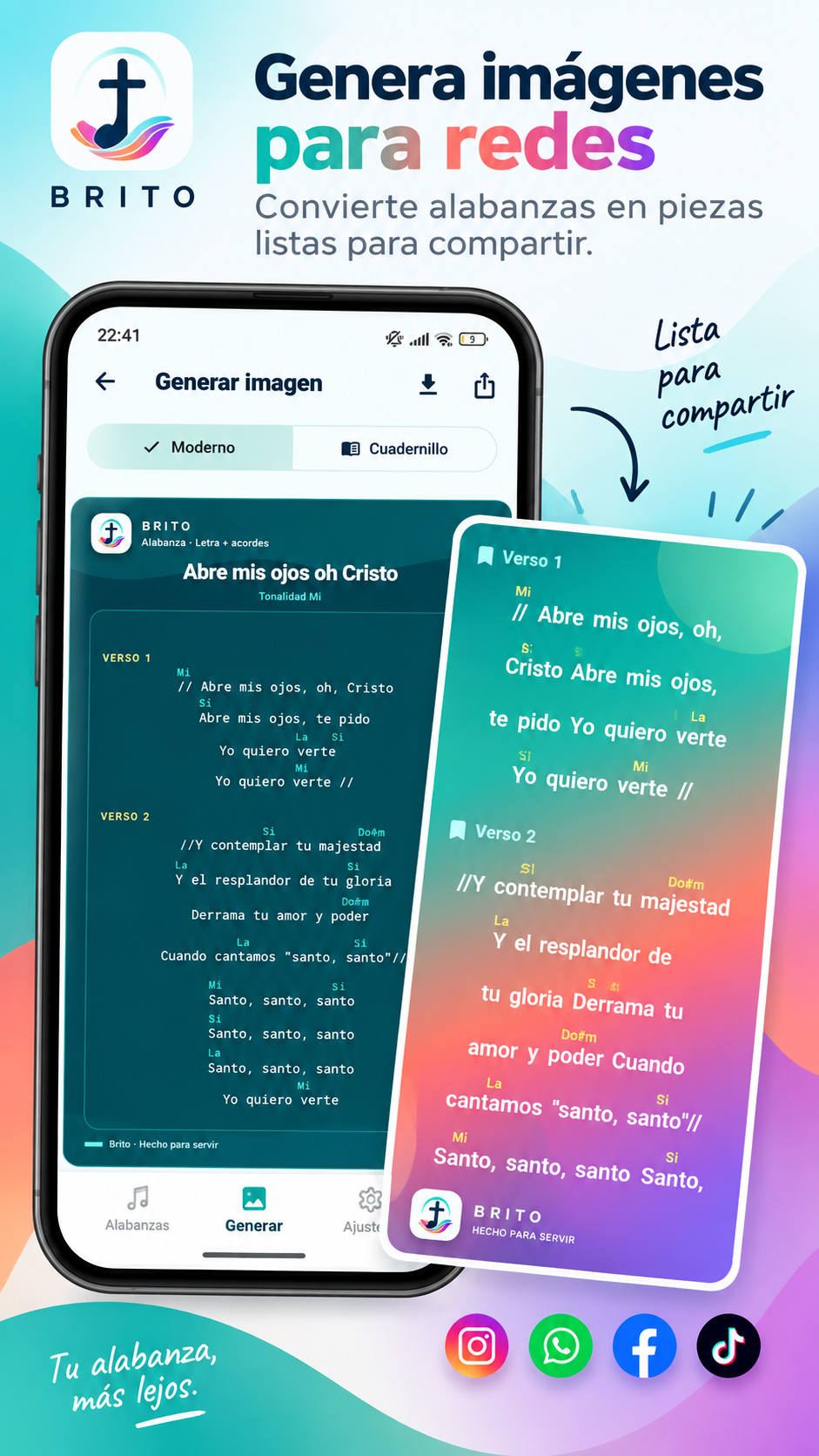 Generar imágenes de alabanzas